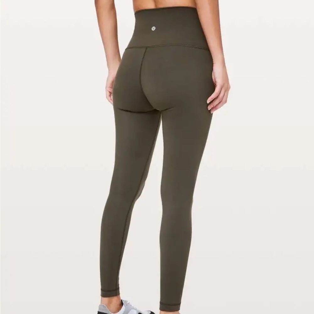 Lululemon Wunder Under High Rise Tight 28” Dark Olive Size 6